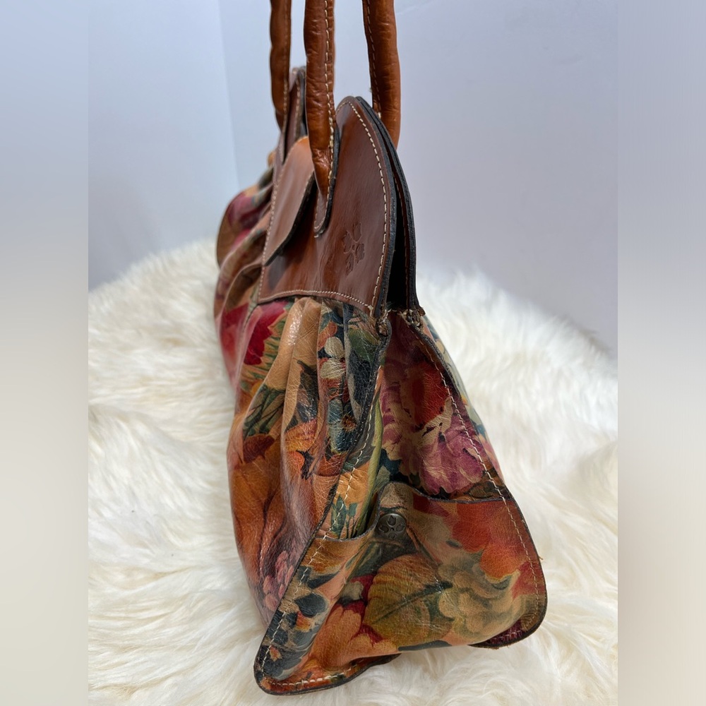Patricia Nash Genuine Leather Fall Florals Vintage Victorian Garden Shoulder Bag - Picture 3 of 17